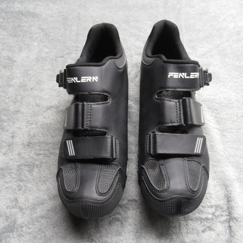 FENLERN Cycling Shoes Mens EUR 42 Black Road Bike Riding Buckle Clip Cleats NWD‎